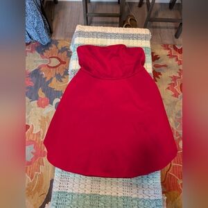 Fashion Nova Elegant Red Rigid Skirt Strapless Dress Size Large
